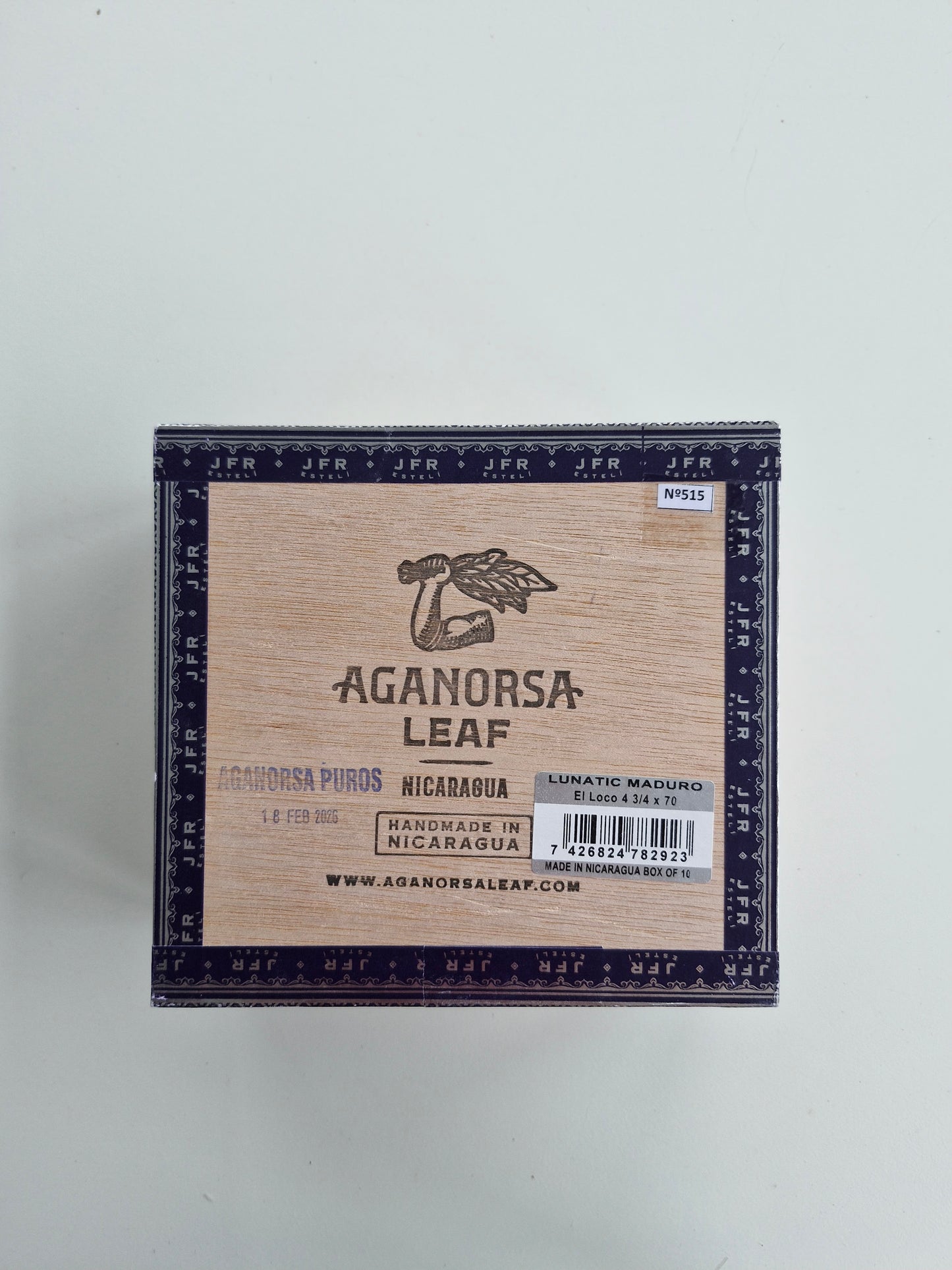 Aganorsa Leaf - JFR Lunatic, Corojo Maduro El Loco 4 3/4 x 70 10 stick box