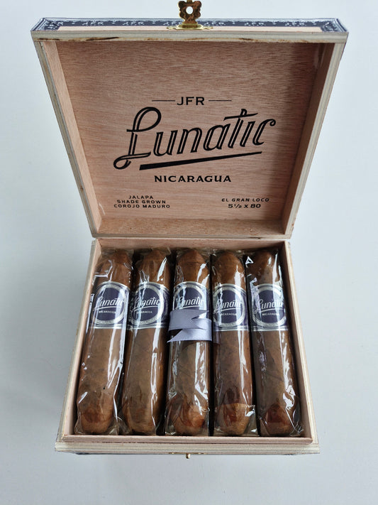 Aganorsa Leaf, JFR Lunatic Corojo Maduro El Gran Loco 5 1/2 x 80 10 stick box