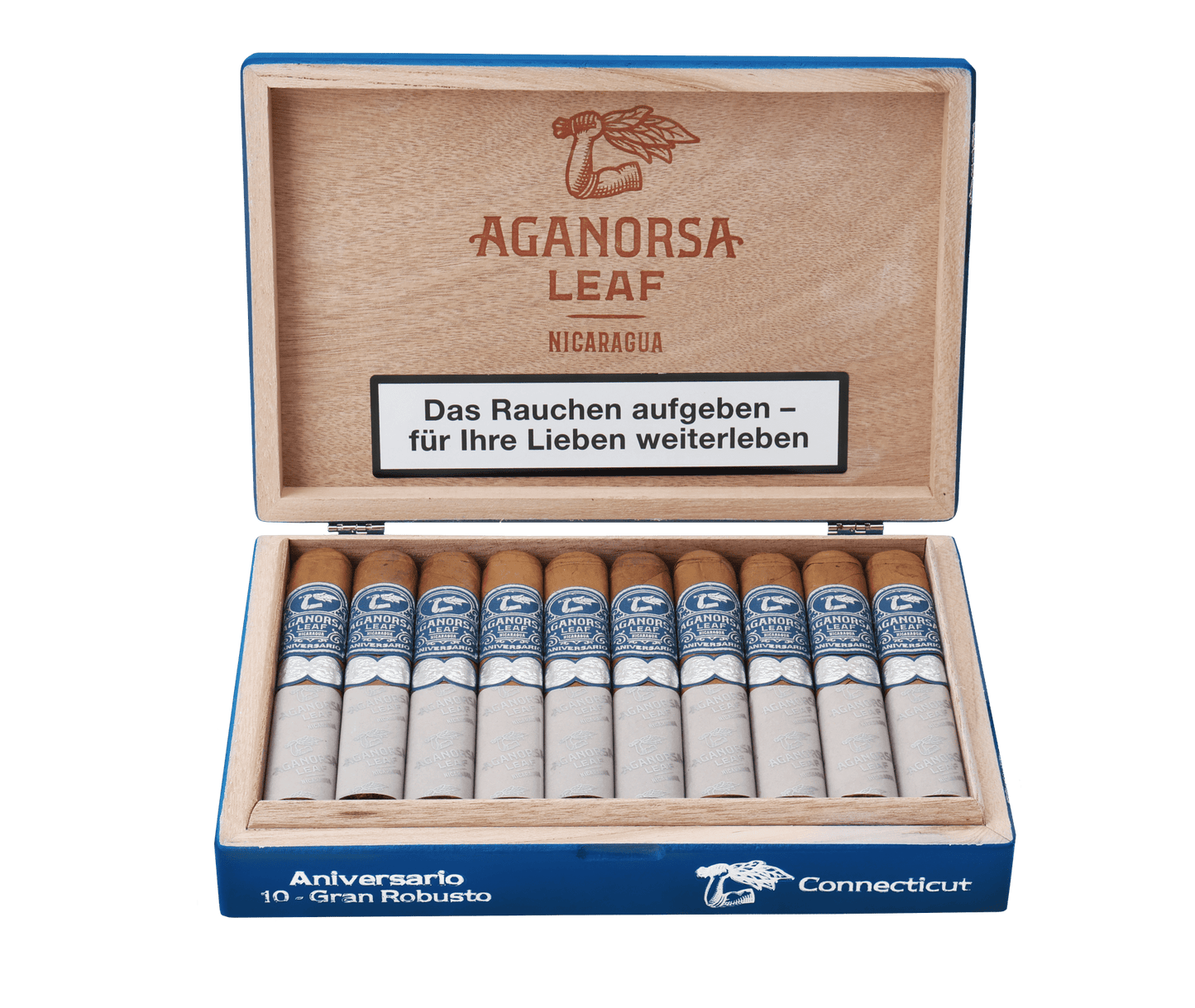 Aganorsa Leaf - Nicaragua Anniversario Gran Robusto Connecticut 10 stick box