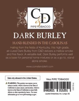 Cornell & Diehl - Dark Burley MYO 16oz 453.6 gram