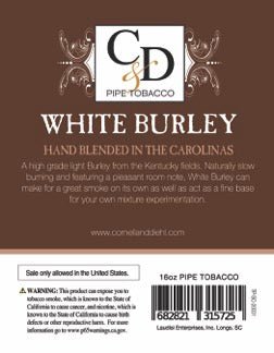 Cornell & Diehl - White Burley MYO 16oz 453.6 gram