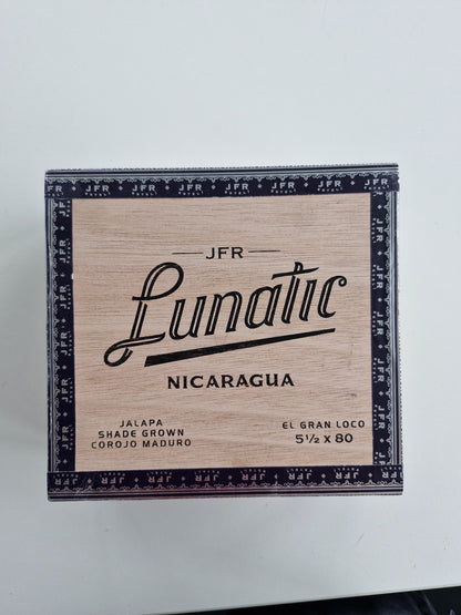 Aganorsa Leaf, JFR Lunatic Corojo Maduro El Gran Loco 5 1/2 x 80 10 stick box