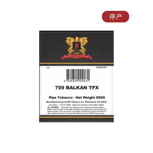 Sutliff - 759 Balkan TFX Pipe Tobacco 500 gram