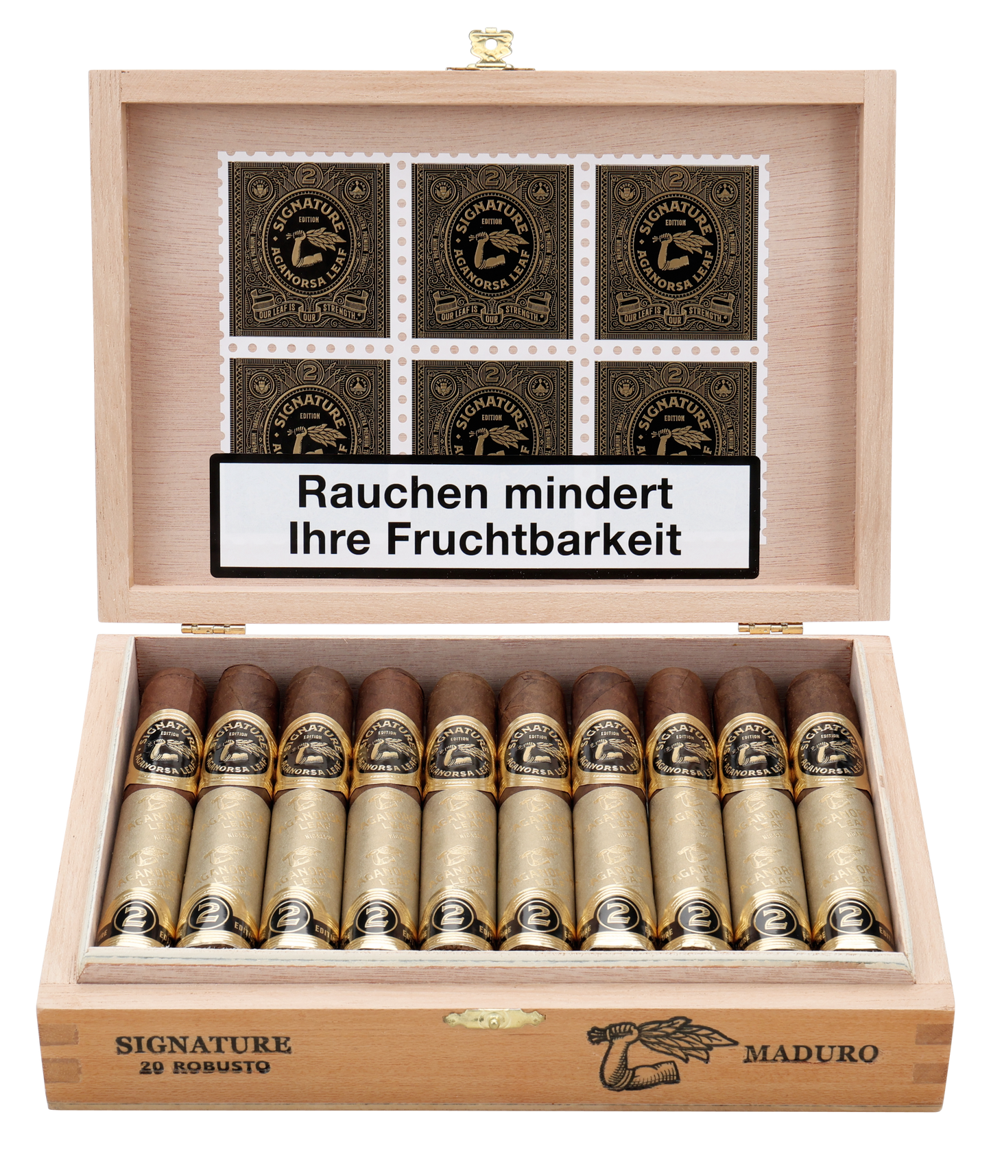 Aganorsa Leaf - 签名版 Maduro Robusto 5x52 20 盒装