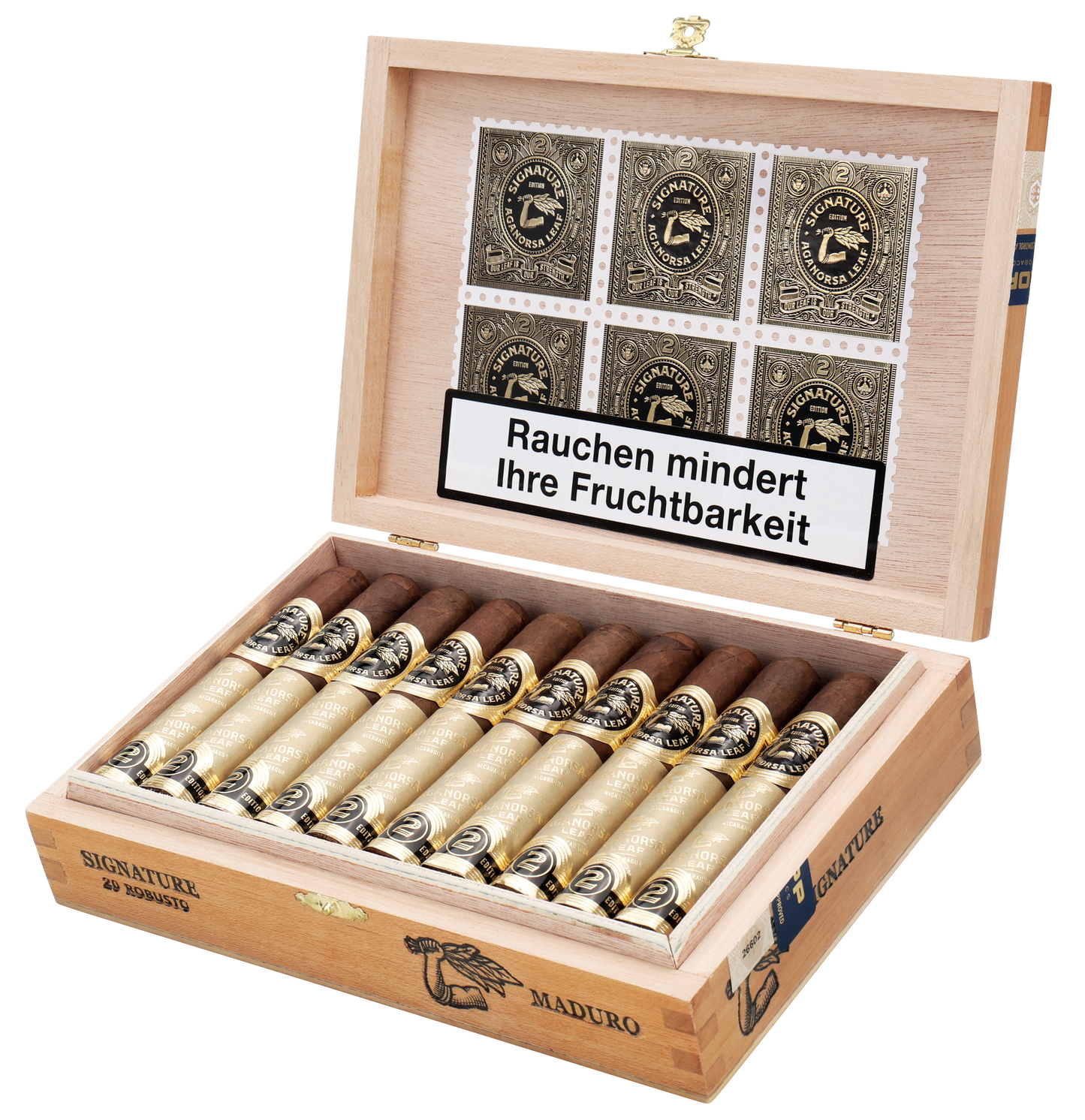 Aganorsa Leaf - 签名版 Maduro Robusto 5x52 20 盒装