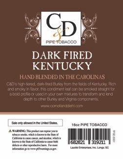 Cornell & Diehl - Dark Fired Kentucky MYO 16oz 453.6 gram