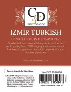 Cornell & Diehl - Izmir Turkish MYO 16oz 453.6 gram