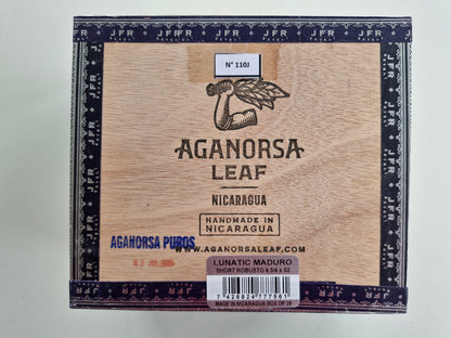 Aganorsa Leaf - JFR Lunatic, Short Robusto Maduro 4 3/4 x 52 28 stick box