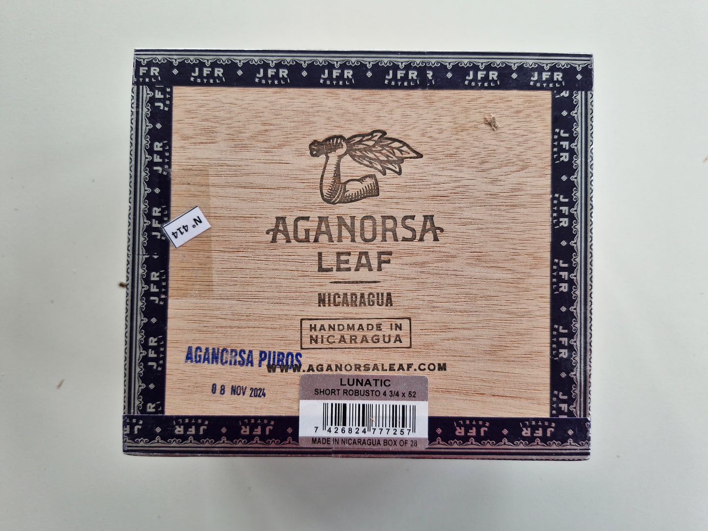 Aganorsa Leaf - JFR Lunatic, Short Robusto 4 3/4 x 52 28 stick box