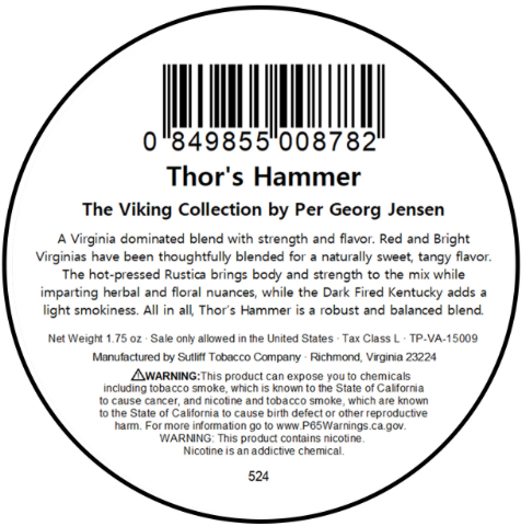 Per G. Jensen-维京系列，Thors Hammer 50克锡