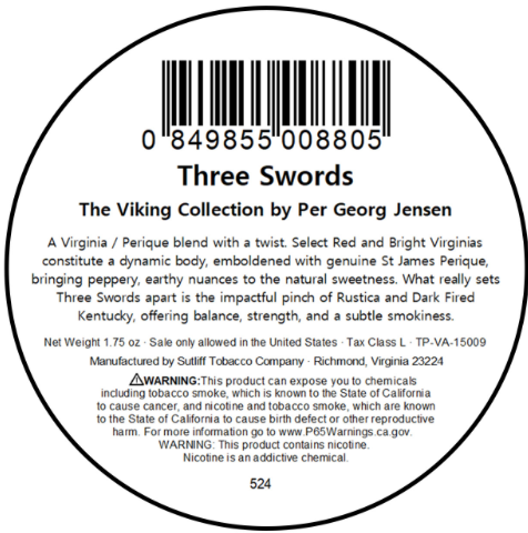 Per G. Jensen-维京系列，三把剑50克锡