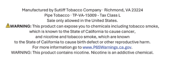 Sutliff - Tobacconist Reserve Virginia Blend 500 gram pack