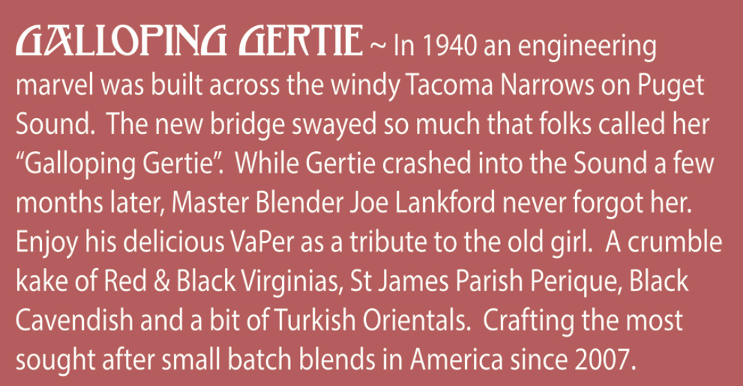 <tc>萨特利夫</tc> - 西雅图烟斗俱乐部 Galloping Gertie 56.7 克盒装