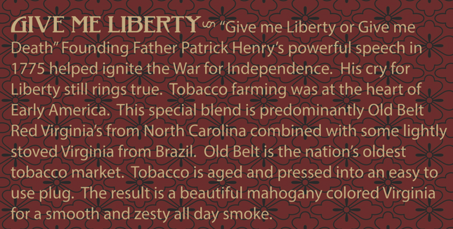 Sutliff  - Seatle Pipe Club Give Me Liberty Signature Series 113.4 gram box