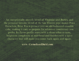 康奈尔大学 & Diehl - Briar Fox 2盎司 56.7克 <tc>铁罐</tc>