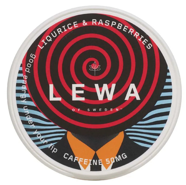 Lewa - Liquorice & Raspberries 50 mg caffeine pouch 10 cans of 18 pouches